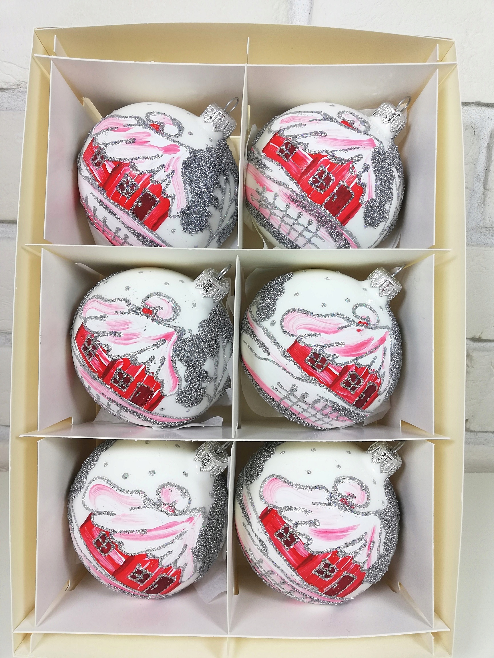 

Bombki Choinkowe Szklane Ręcznie Malowane 10 cm.