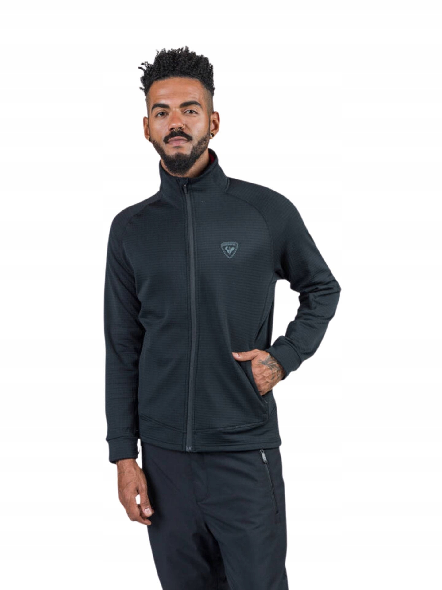Pánská lyžařská Mikina Rossignol Blackside Fleece Fz černá XL