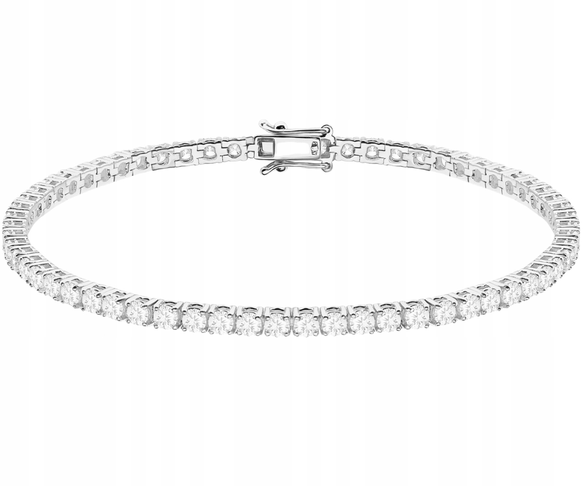 Krásný Náramek S Diamanty Lab 4,62 Ct 21 CM Bílé Zlato