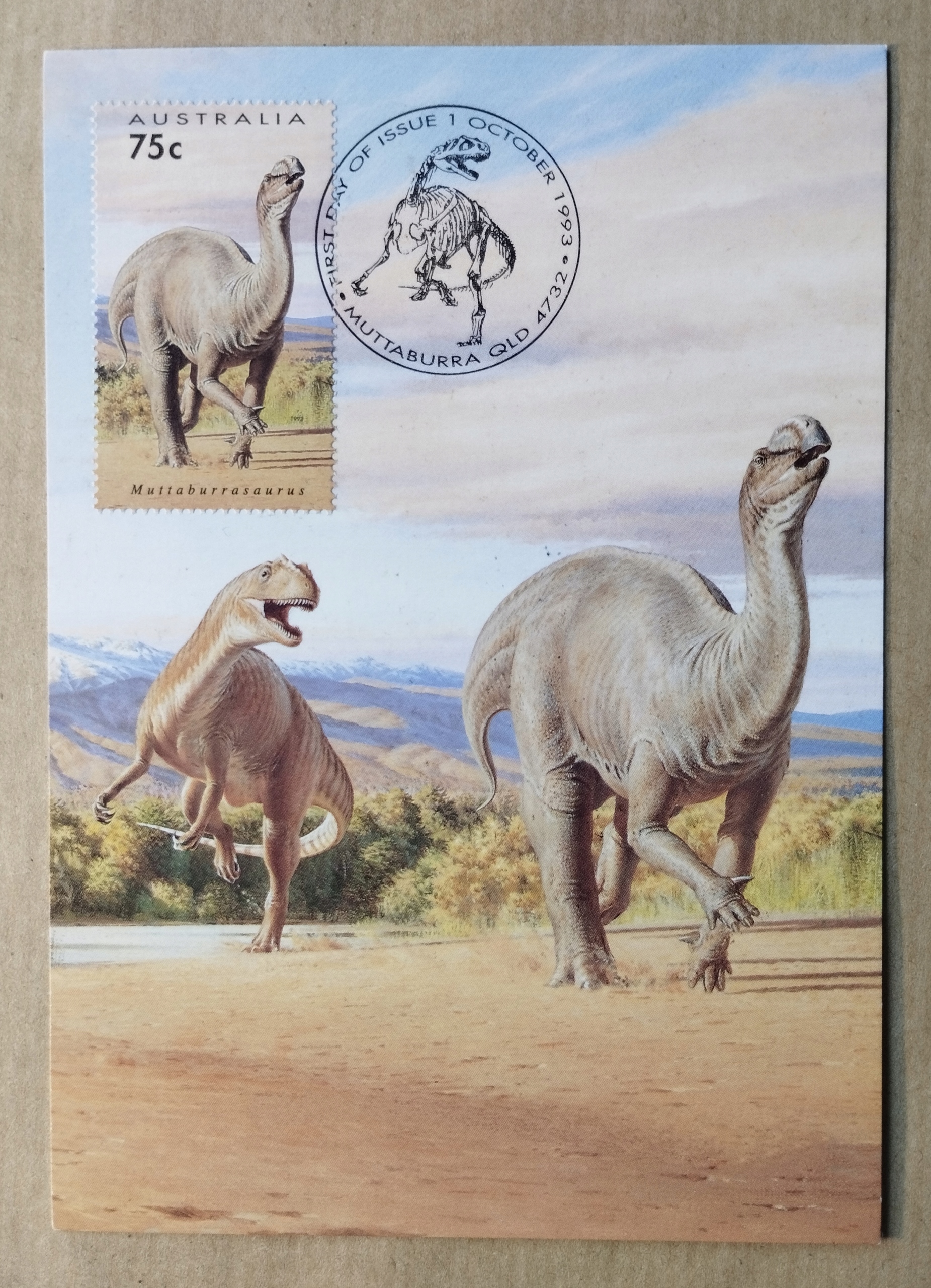 Australia Dinosaurs 1993 Muttaburrasaurus Australia Post dinozaury