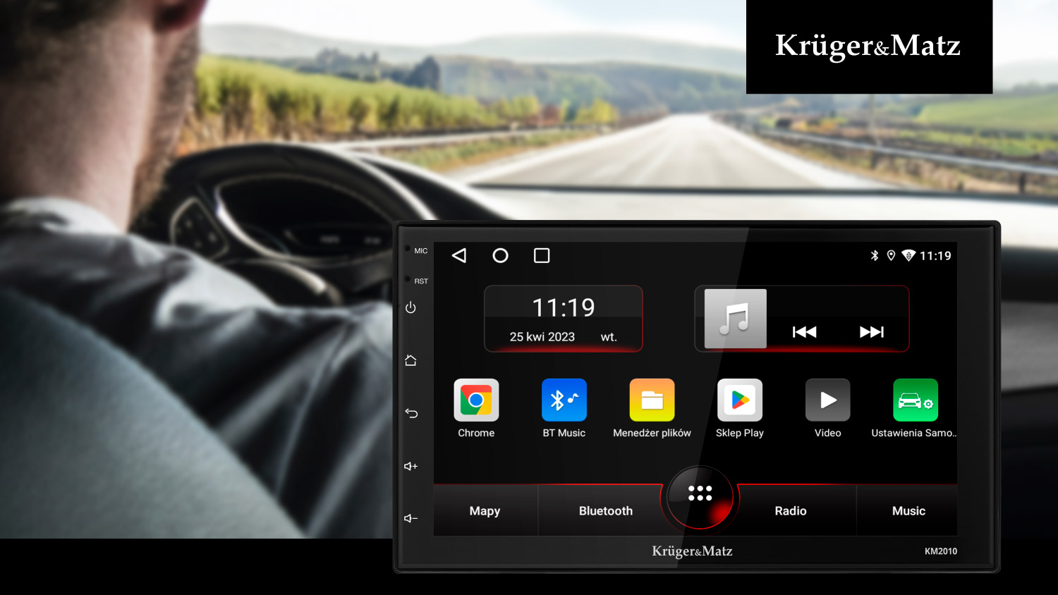 RADIO SAMOCHODOWE 2DIN 7'' KRUGER&MATZ ANDROID AUTO 12 2/32GB GPS WI-FI BT Montaż 2-DIN