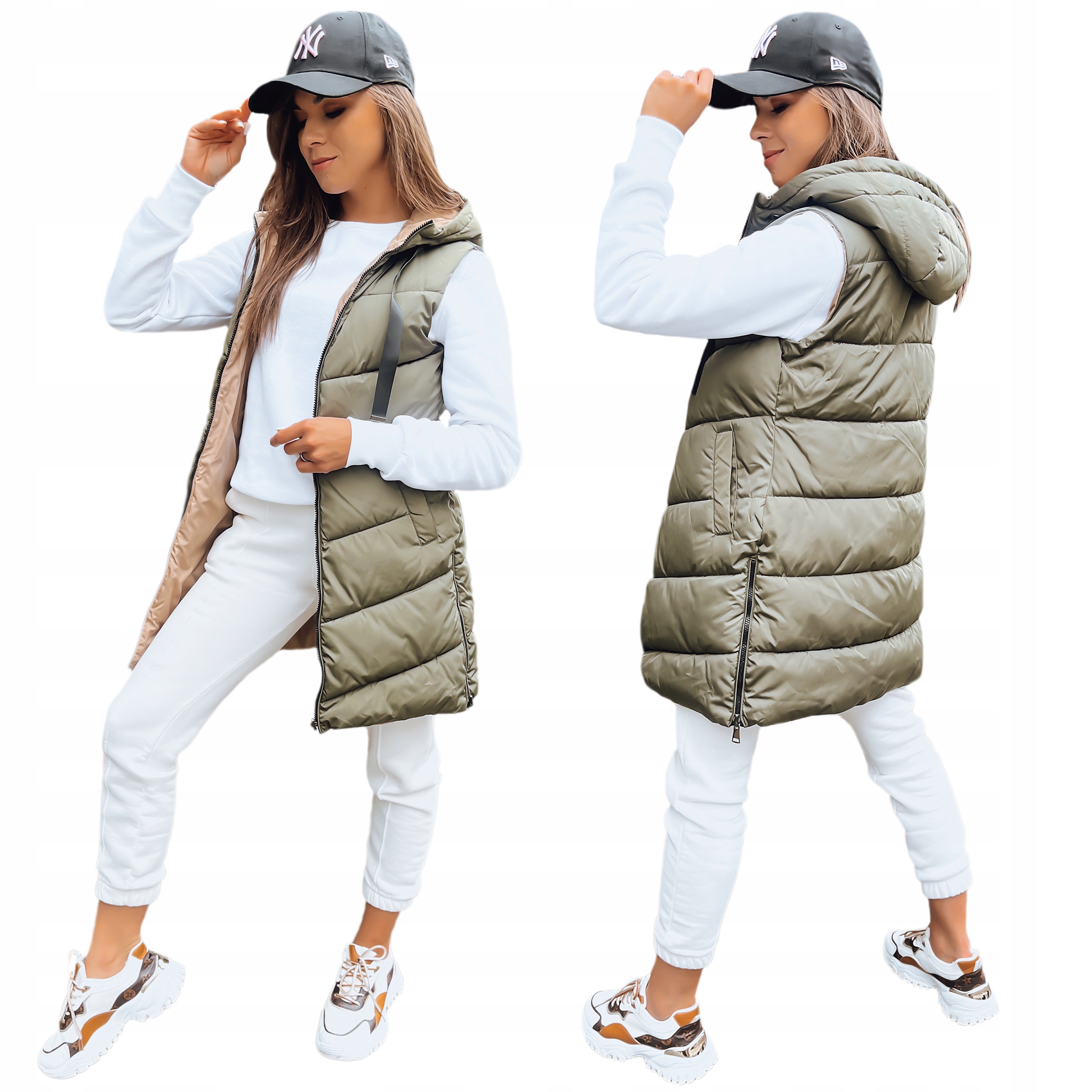 PIKOWANA KAMIZELKA DAMSKA Z KAPTUREM roz. L