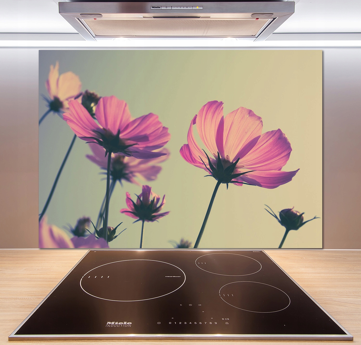

Panel do kuchni Różowe kwiaty 100x70 cm + Klej