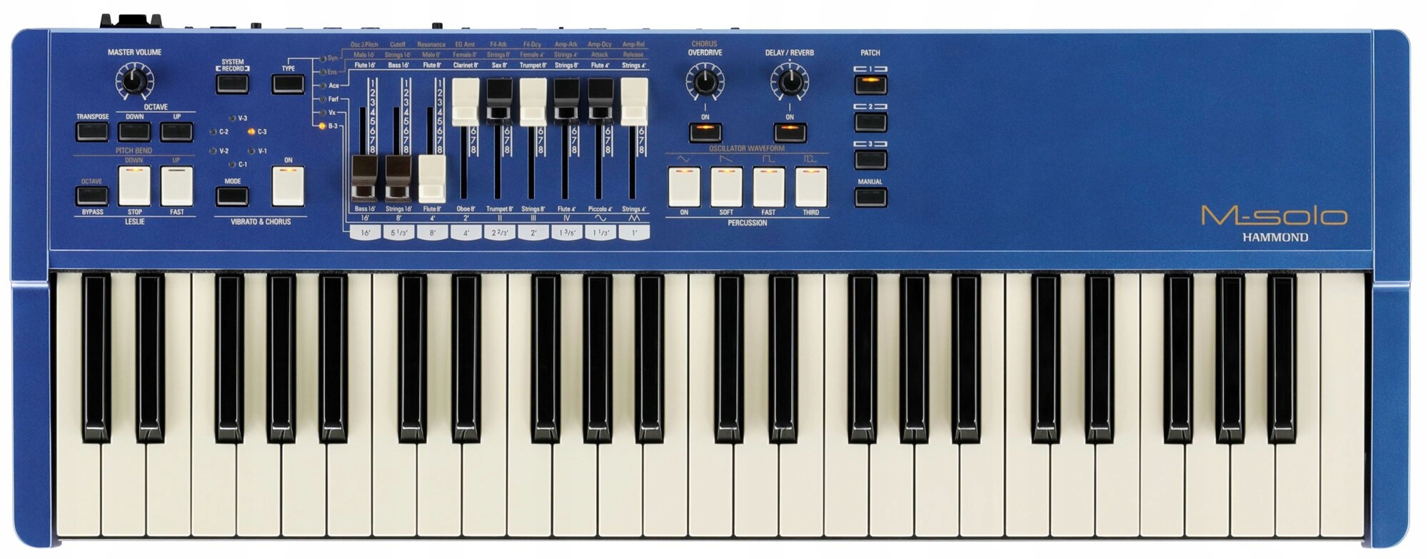 Hammond M-solo jednomanuálové varhany, barva modrá