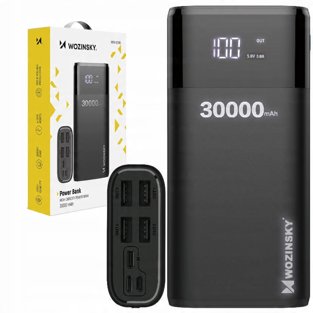 

Powerbank Wozinsky Mocny Power Bank 30000 mAh LCD