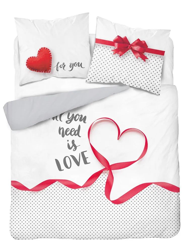 Posteľná Bielizeň Na Deň sv. Valentína Posteľná Bielizeň Na Svadbu Srdce All You Need Is Love 200x220