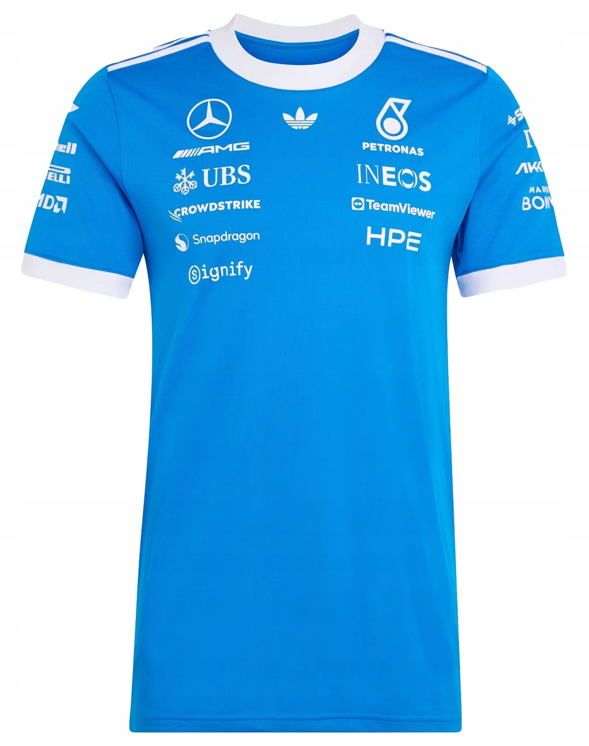 Tričko Mercedes-AMG Petronas F1 adidas 2026 Blue Wonder vel. L