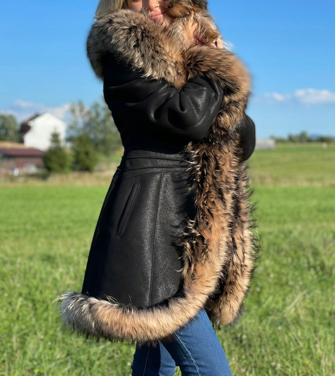 Kożuch naturalny Bella Rozmiar L