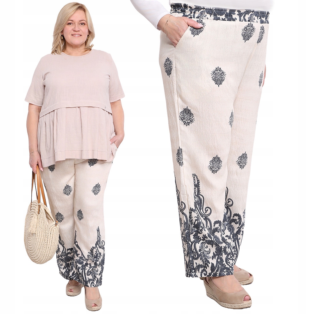 Černé kalhoty s vzory 58/60