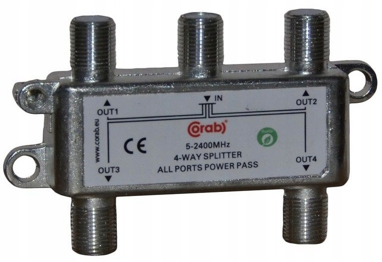 Rozgałęźnik 1/ 4 Splitter Sygnału TV SAT Unicable