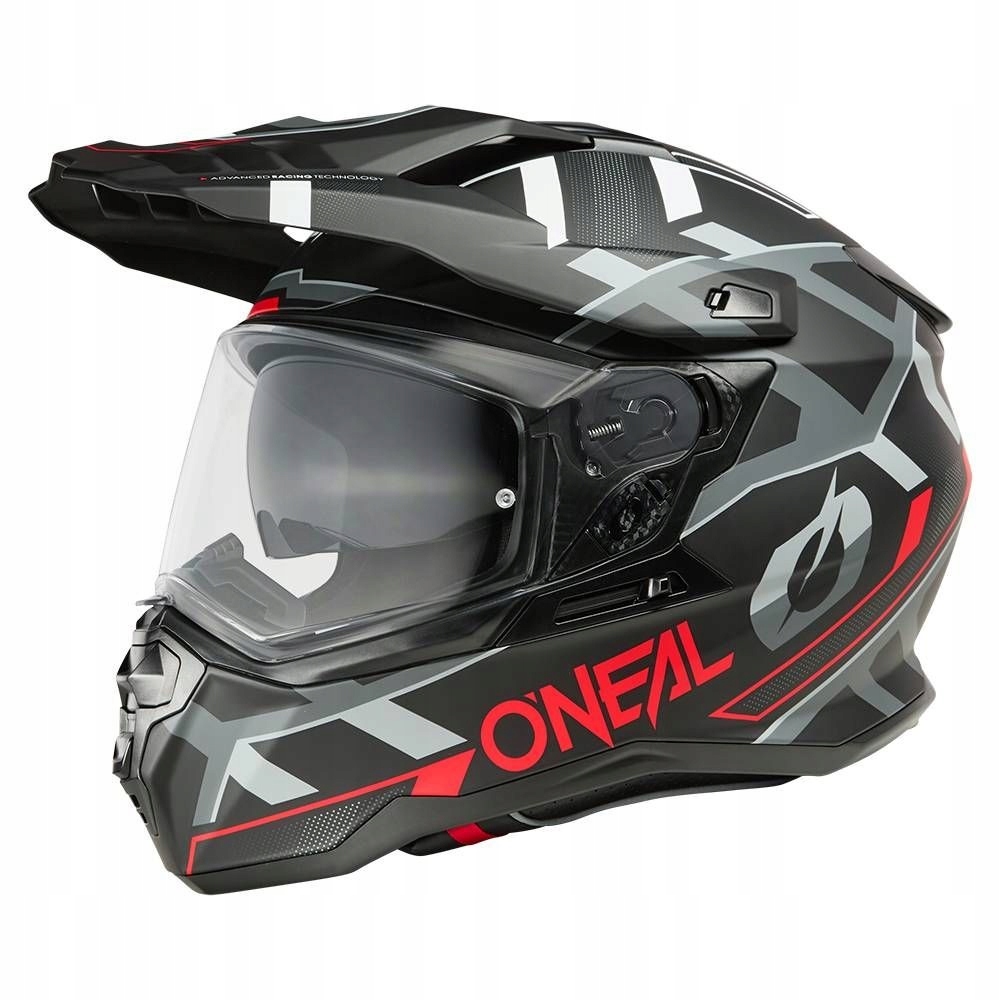 O'neal D-srs Square V.25 Black Red Gray prilba s cross enduro šiltom XL