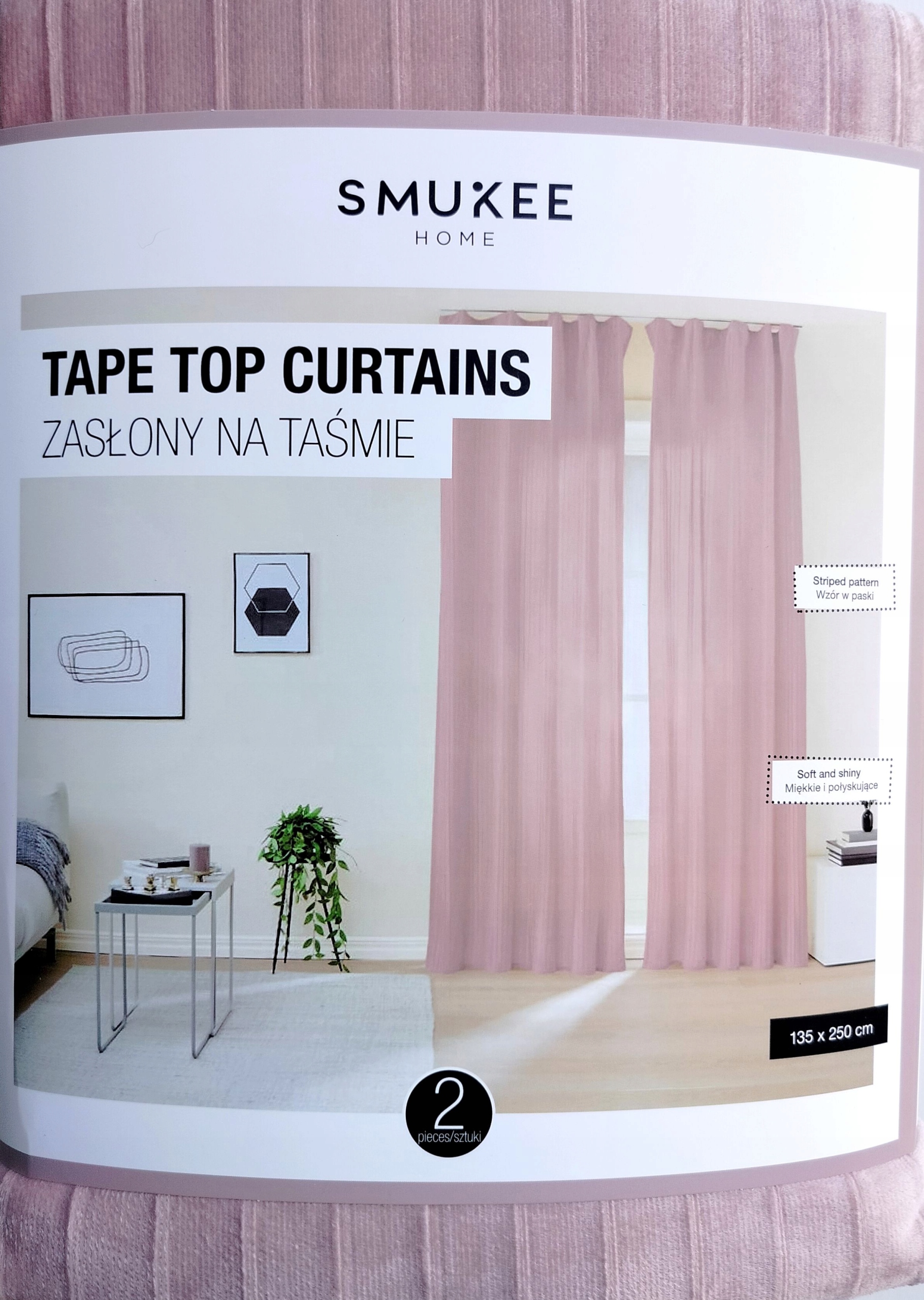 Velurové sametové záclony na pásku Smukee 135x250 růžové 452