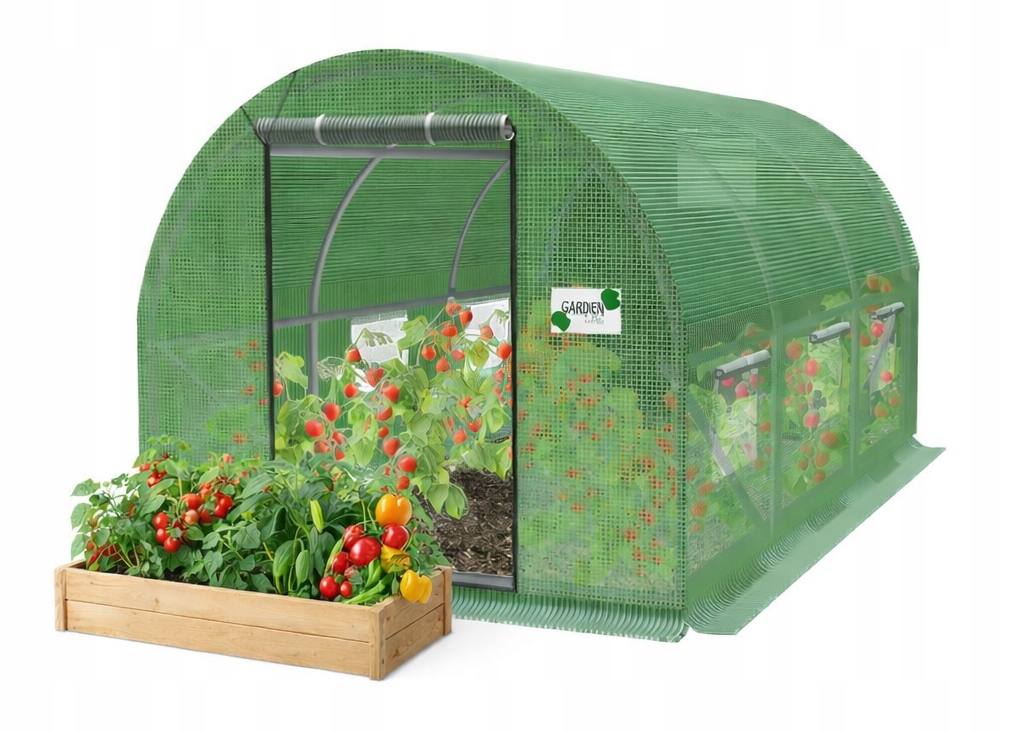 Garden Line Záhradný fóliovník – 3sekčný, 3×2×2m, 6+1 okno – zelený