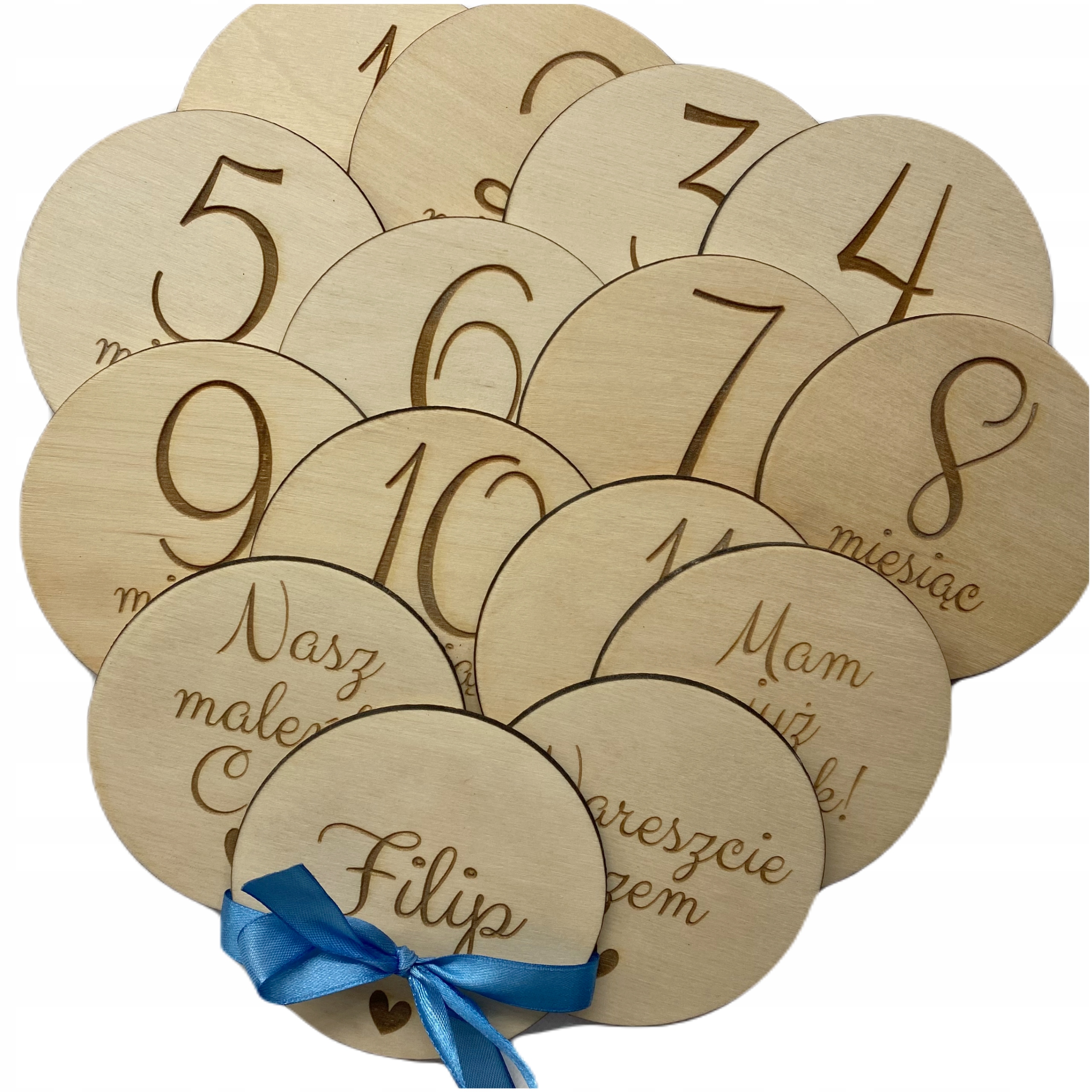 DREWNIANE TABLICZKI Z MIESIĄCAMI DO ZDJĘĆ DZIECKA Kod producenta drewniane misie głowa misia