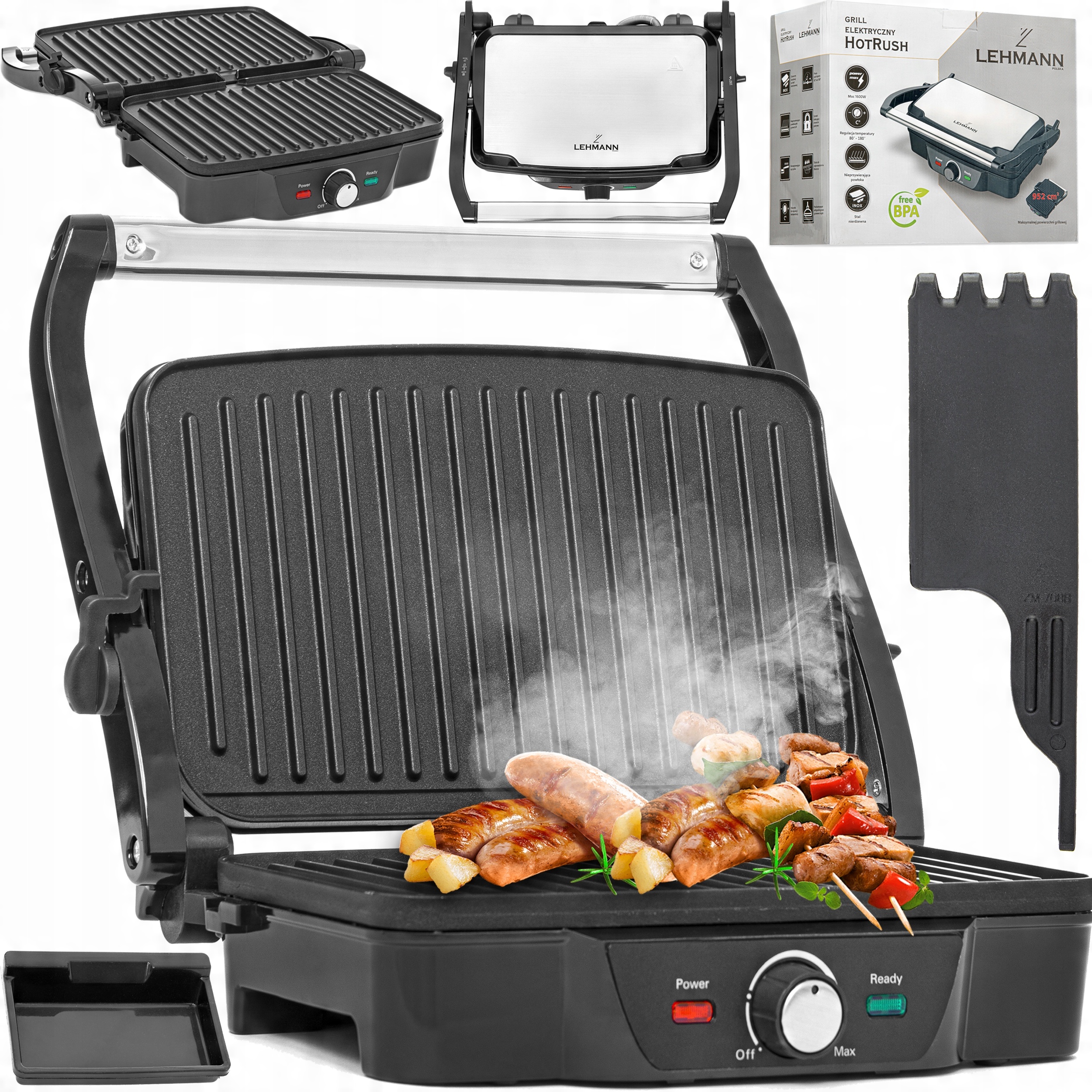 

Grill Opiekacz Elektryczny 2200 W Rozkładany Mocny