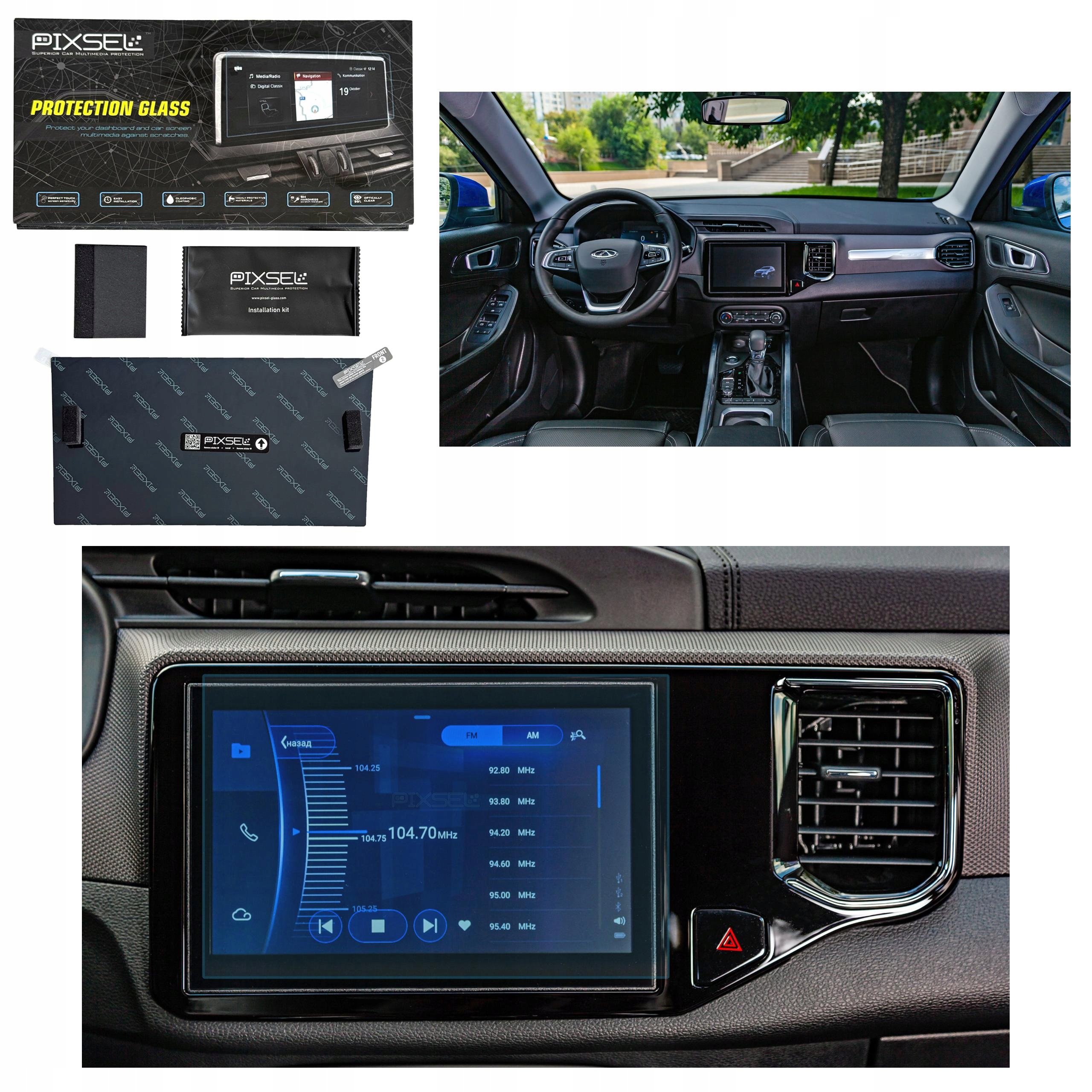 Antyodciskowe Matowe Szkło Ochronne Chery Tiggo 4-10.1“ 2019-2023