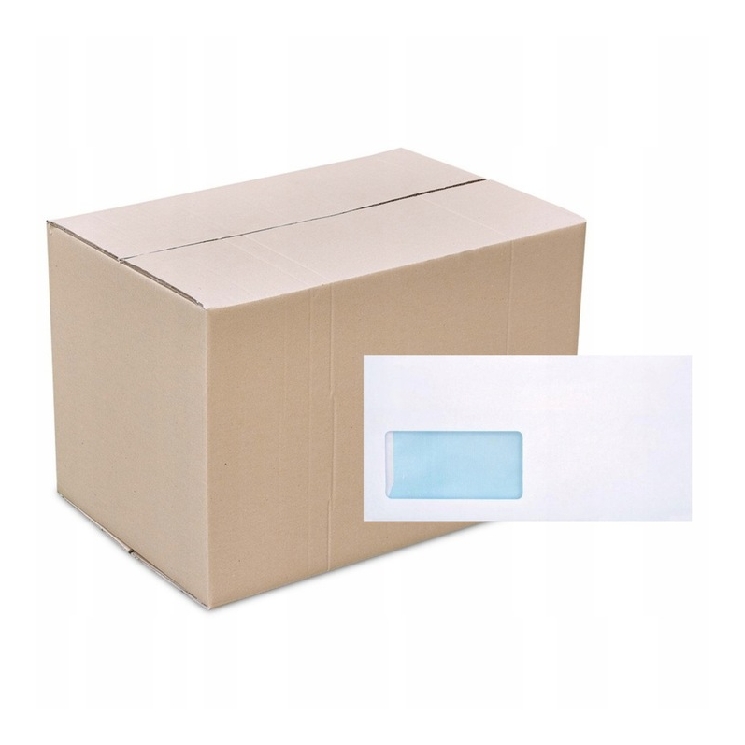 KOPERTY DL BIAŁE SAMOPRZYLEPNE OKIENKO LEWE KARTON 1000 SZTUK