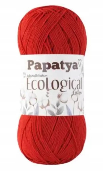 Włóczka EcoLogical Papatya 401 Czerwony 100%Cotton