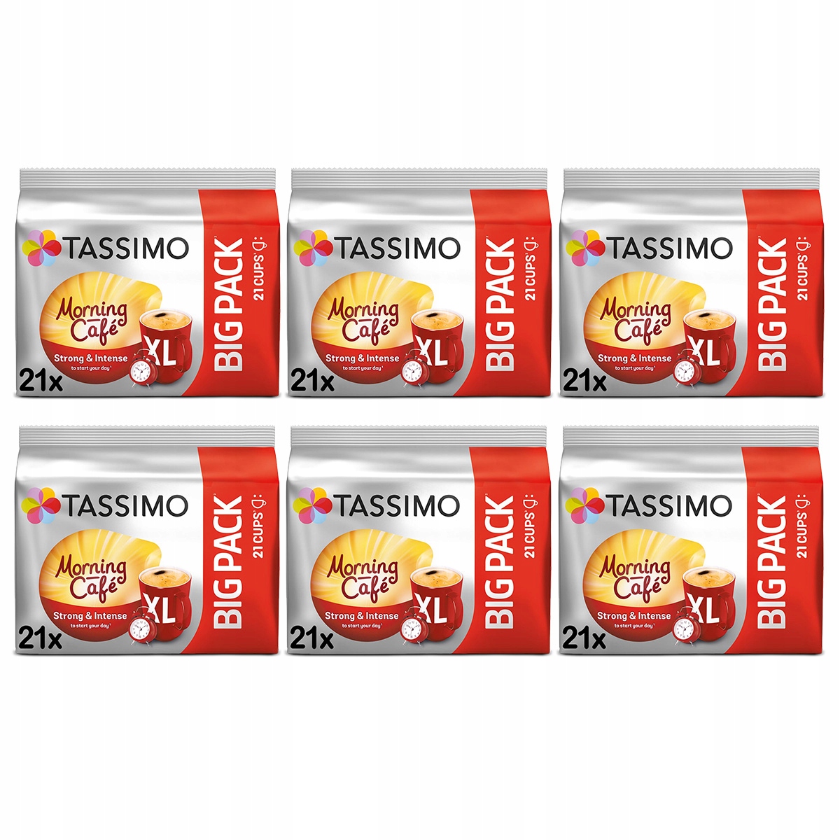 Kapsułki do Tassimo Morning Cafe 6x 21 szt. zestaw 5+1 Gratis!