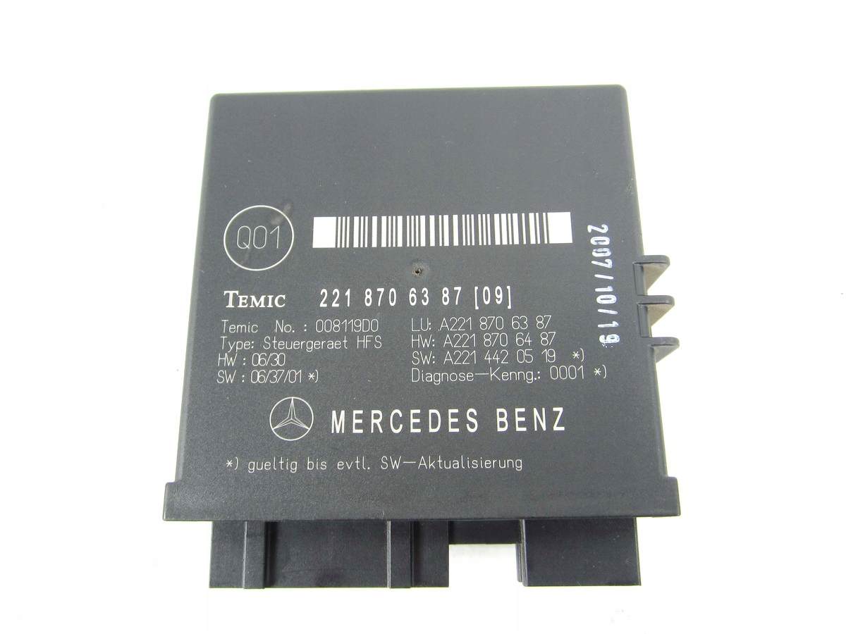 Module Arrière Arrière du capot Mercedes W221