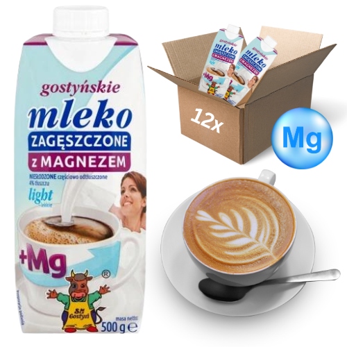 Levně 12 x Zahuštěné mléko Light s hořčíkem Sm Gostyń 500 ml do kávy