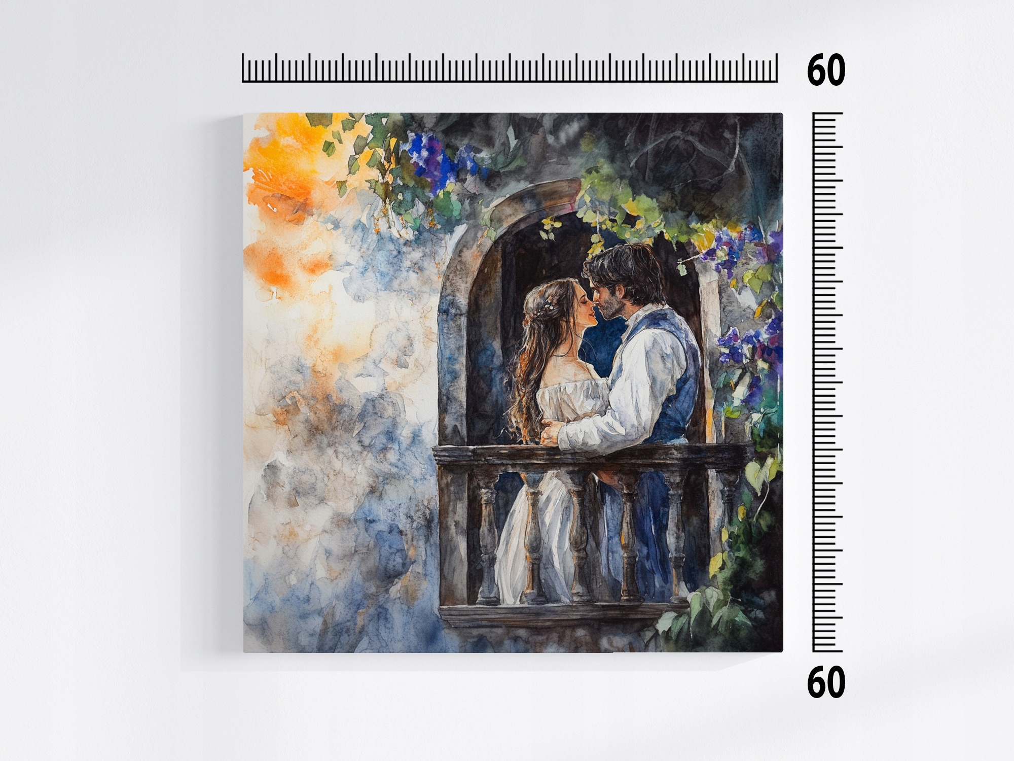 Obraz Na Plátně Canvas Akvarel Romeo A Julie Pár Láska Romantismus 60x60