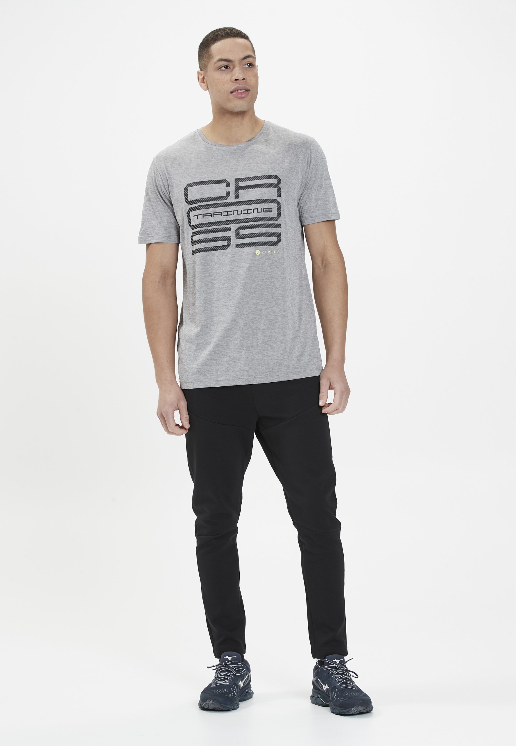 Koszulka treningowa męska Virtus Suker Szara L Dekolt okrągły