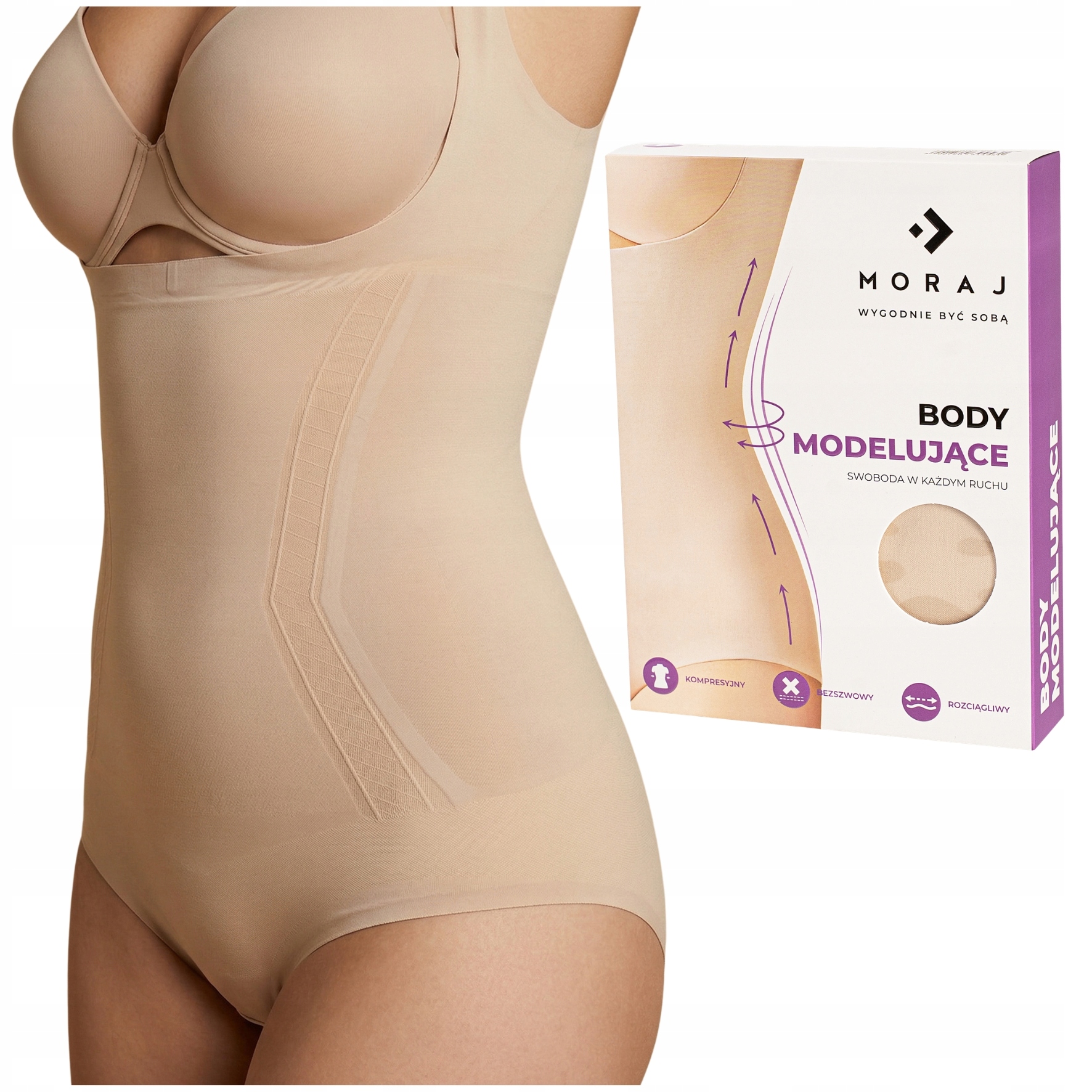 Dámské Modelovací Zeštíhlující Body Na Ramínkách Béžové Moraj Xs/s
