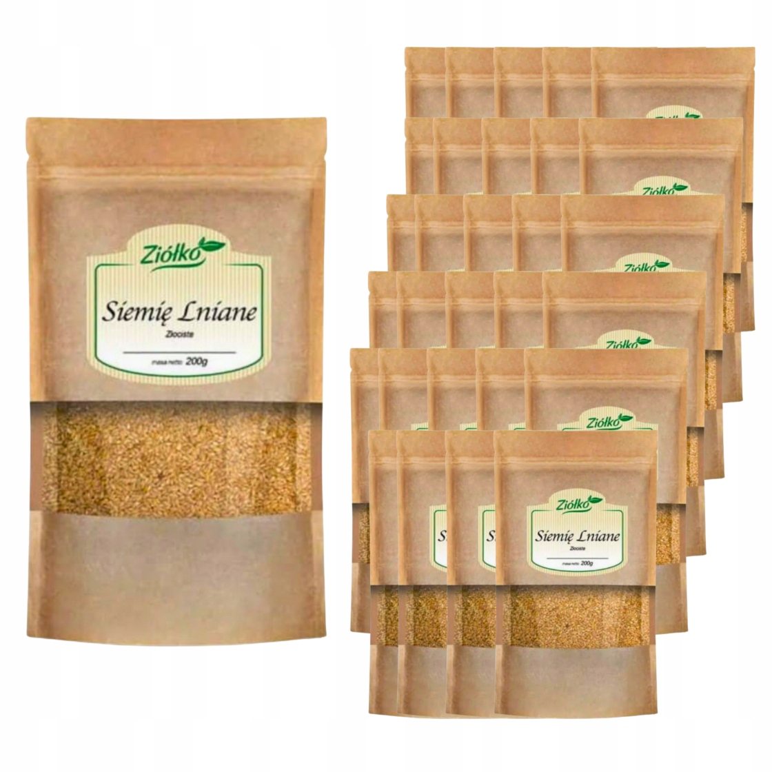 Siemię Lniane Złociste Naturalne Ziółko 200 g Zestaw x30 szt.