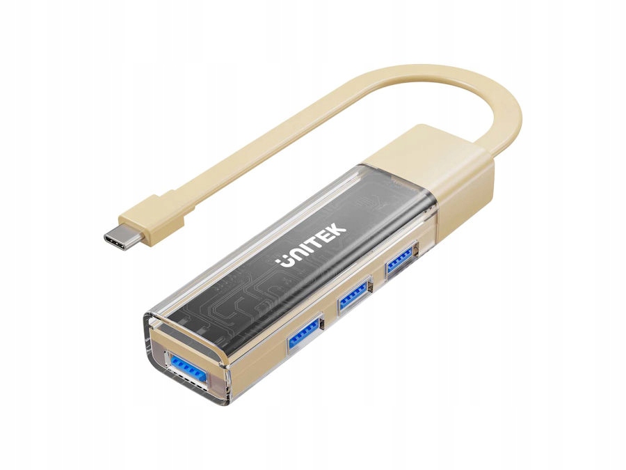 Hub Usb-c/a -> Usb 3.0 A x4 dwukierunkowy Unitek H1319ACL01 kremowy