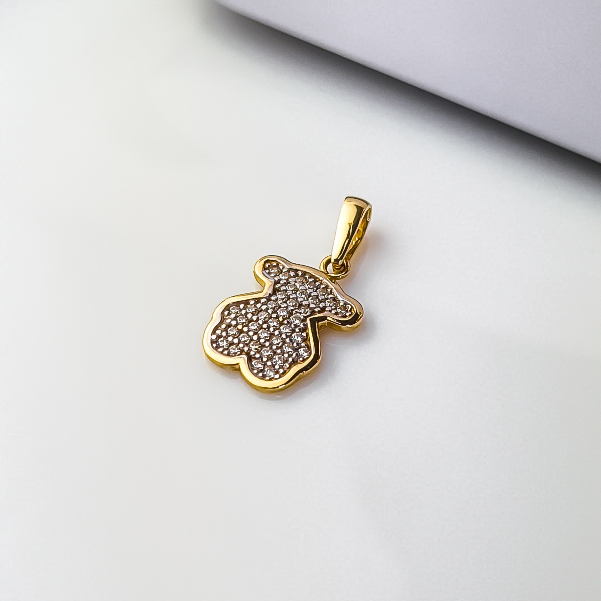 Zlatý přívěsek Medvídek se zirkony pr.585