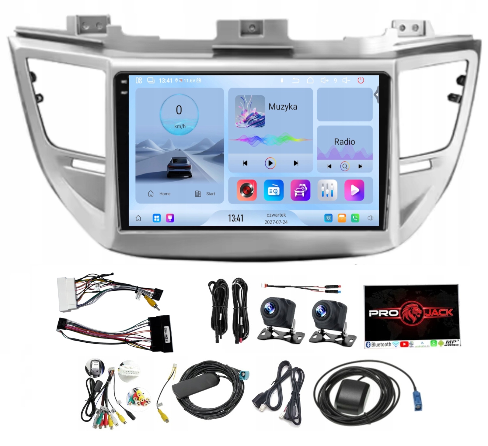 Rádio Navigace Android Auto Hyundai Tucson 2015-2018 Carplay 4GB 64GB Sim