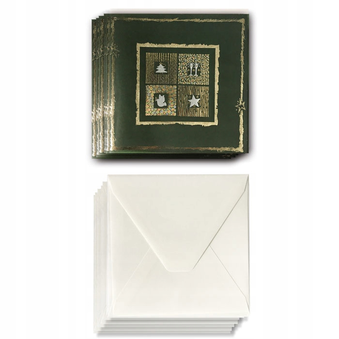 

Kartki świąteczne bez nadruku z zielonej kalki