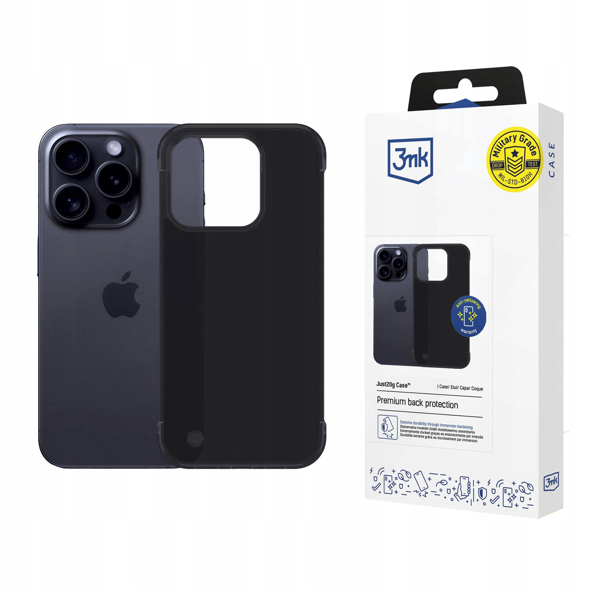 Etui 3mk Just20g Matt Case na Apple iPhone 16 Pro Max czarne matowe 3mk