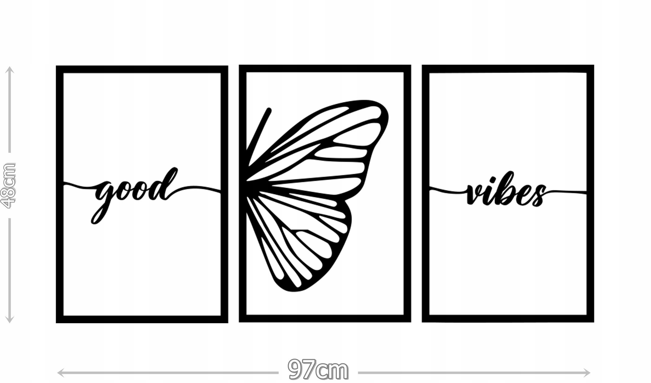 Naklejka na ścianę MOTYL good vibes A20 97x48 Długość 97 cm