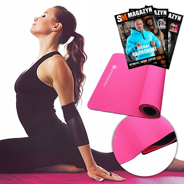 Sportastisch Gruba Mata Do Ćwiczeń Jogi Fitness Antypoślizgowa Karimata Tpe