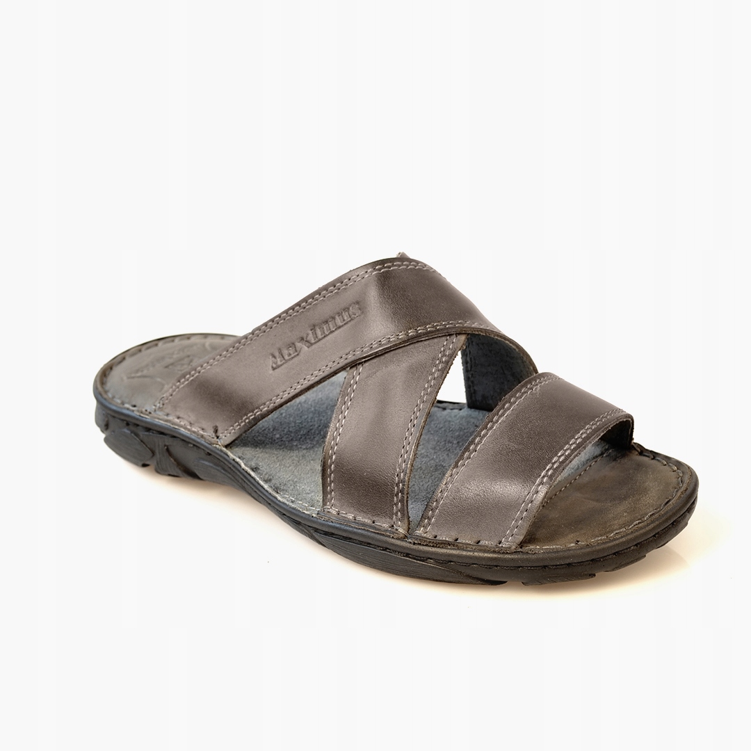 

036 wygodne polskie skórzane klapki skóra Sz 40