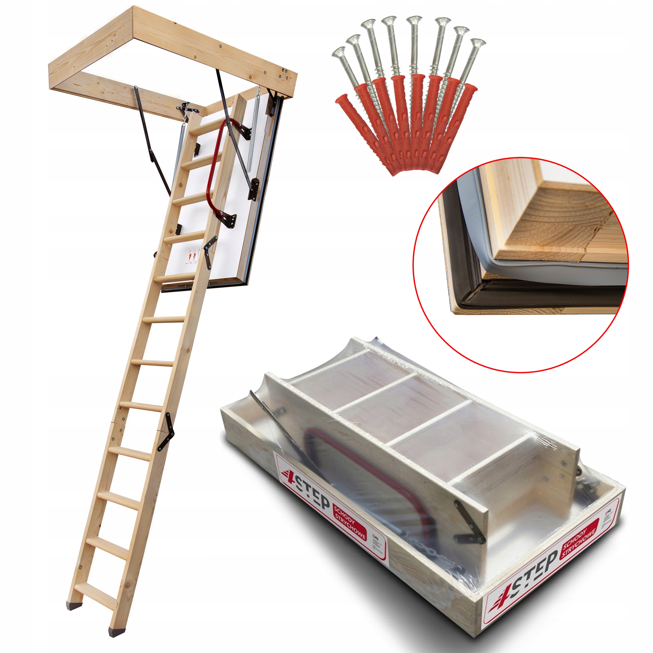 Půdní schody Nordic 0,44W/m2K 130x80 Dodatečné těsnění Šrouby Bonus