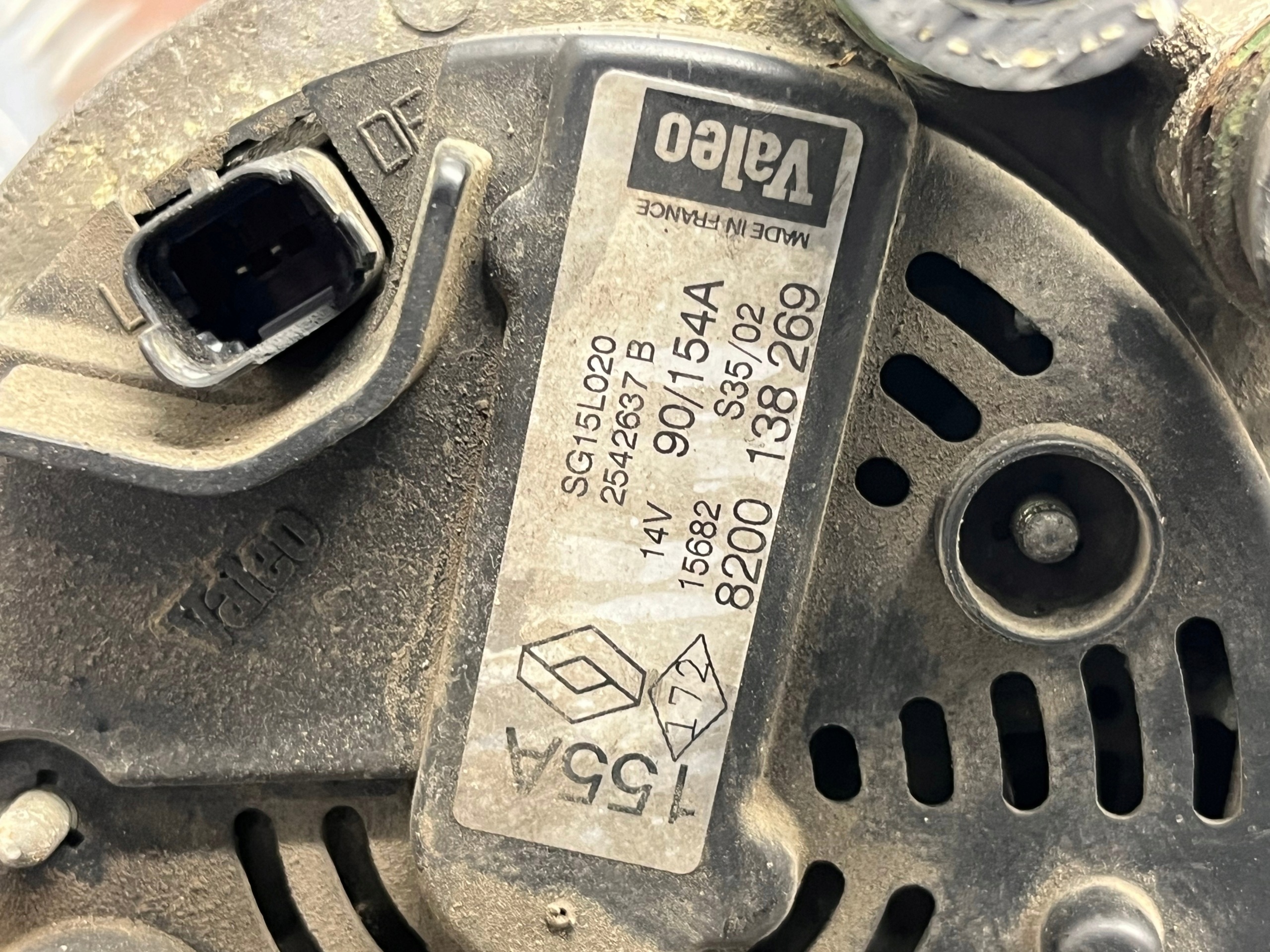 ALTERNATOR WODNY RENAULT SCENIC 2 155A 8200138269