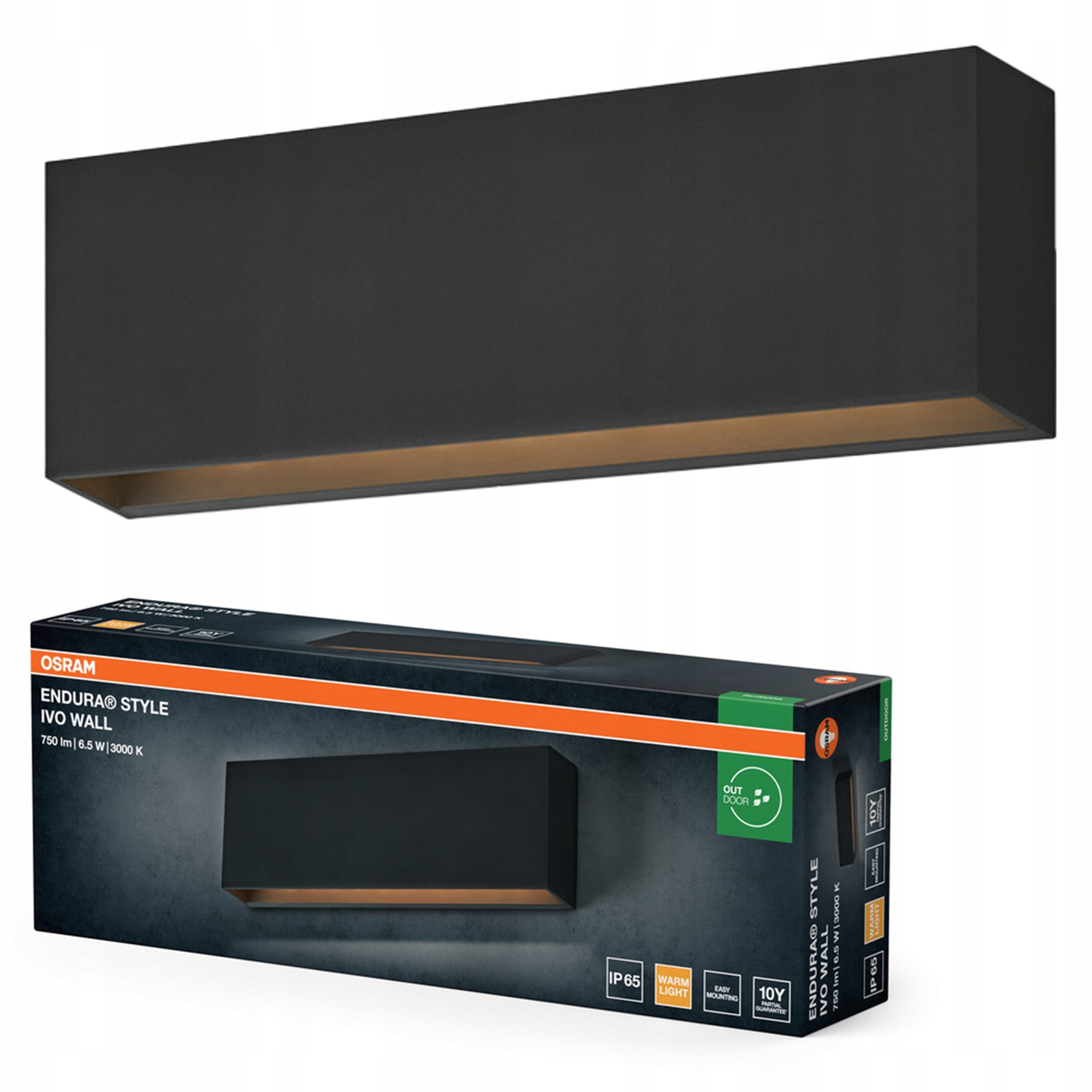 Zahradní nástěnné svítidlo Led venkovní lampa 6.5W 400lm 3000K Šedá IP65 Endura