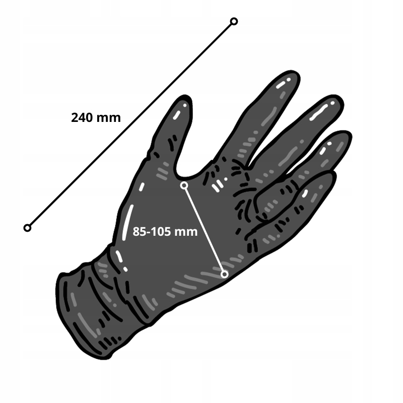 Rękawiczki NITRYLOWE czarne MERCATOR NITRYLEX BLACK AQL 1.5 r. M 100 szt. EAN (GTIN) 5906615029052