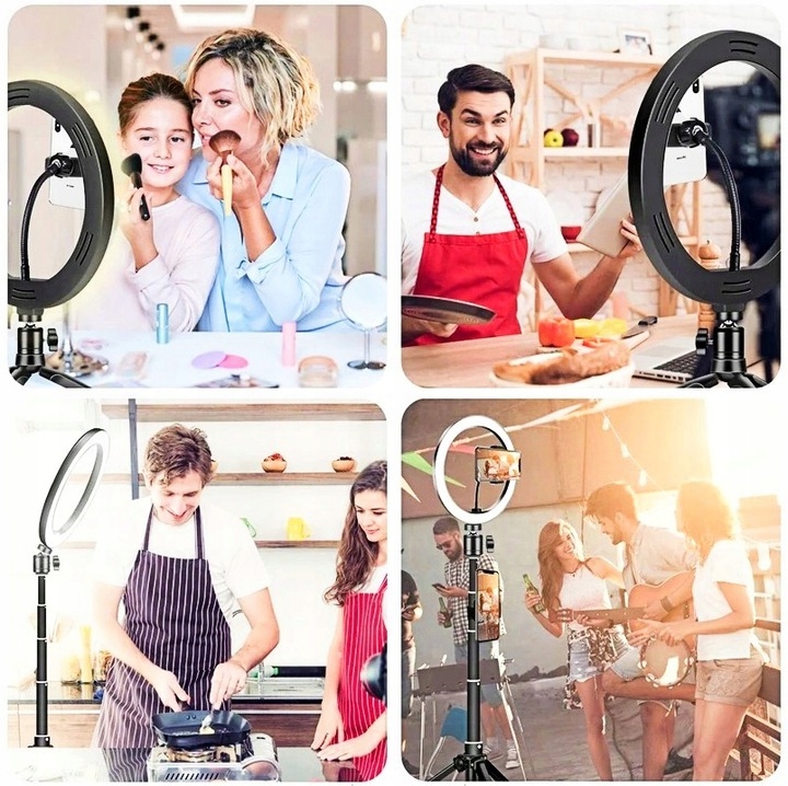 UCHWYT STATYW NA TELEFON LAMPA LED RING TIKTOK YT Wysokość produktu 220 cm