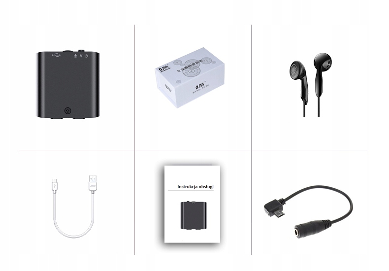 Szpiegowski mini dyktafon Q63 32GB podsłuch wbudowany magnes Model Q63