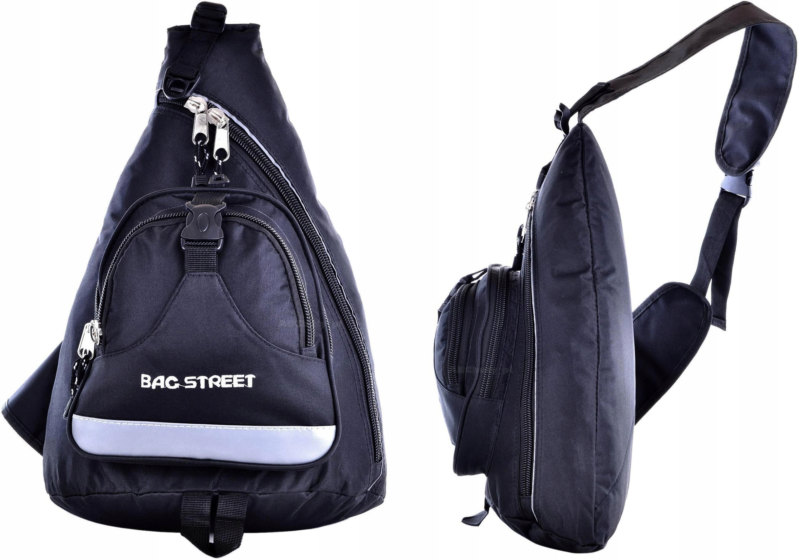 

G2-70 Czarny Plecak Na Jedno Ramię Skos Bag Street
