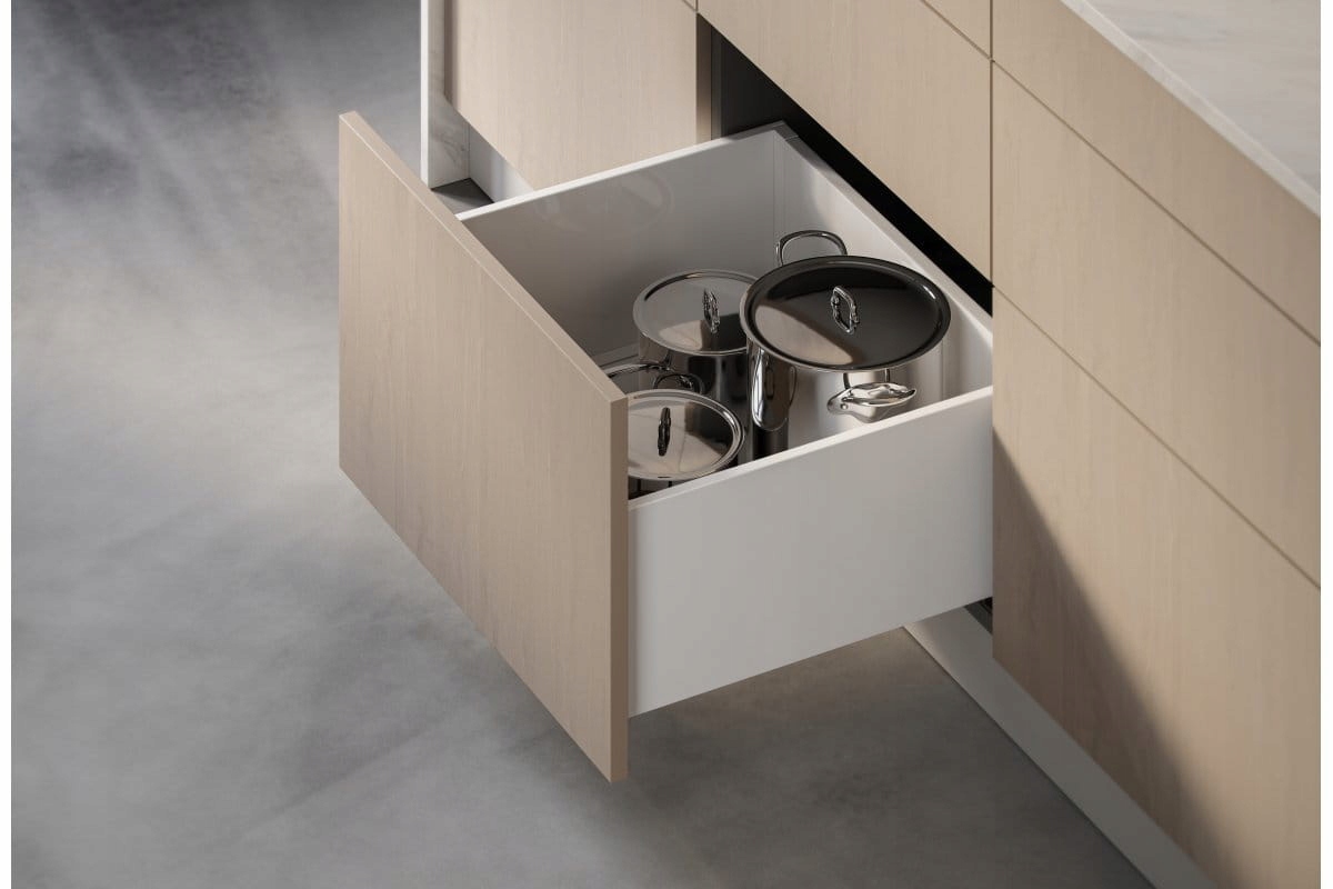 Szuflada GTV Axis PRO Push To Open Biała wysoka 500 H199 L500 Pełny wysuw Stan opakowania oryginalne