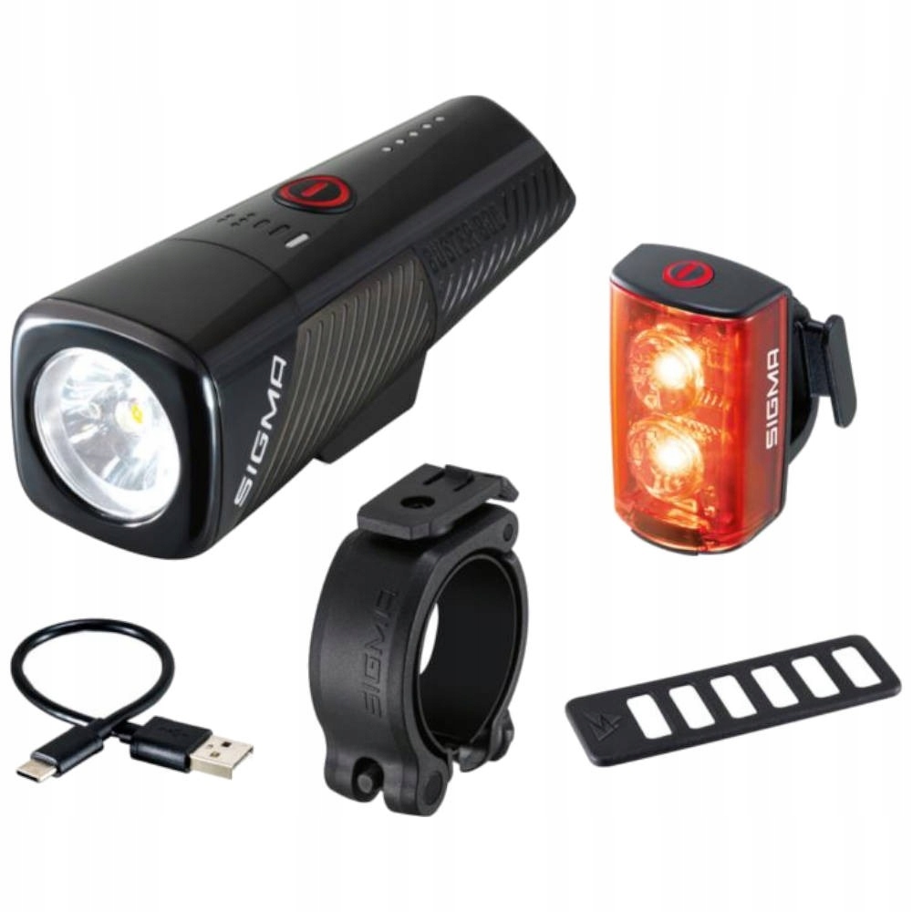 Sigma Buster 800 i RL80 Zestaw Lampek 800lm 80lm Usb-c IPX4 Cree 1500m