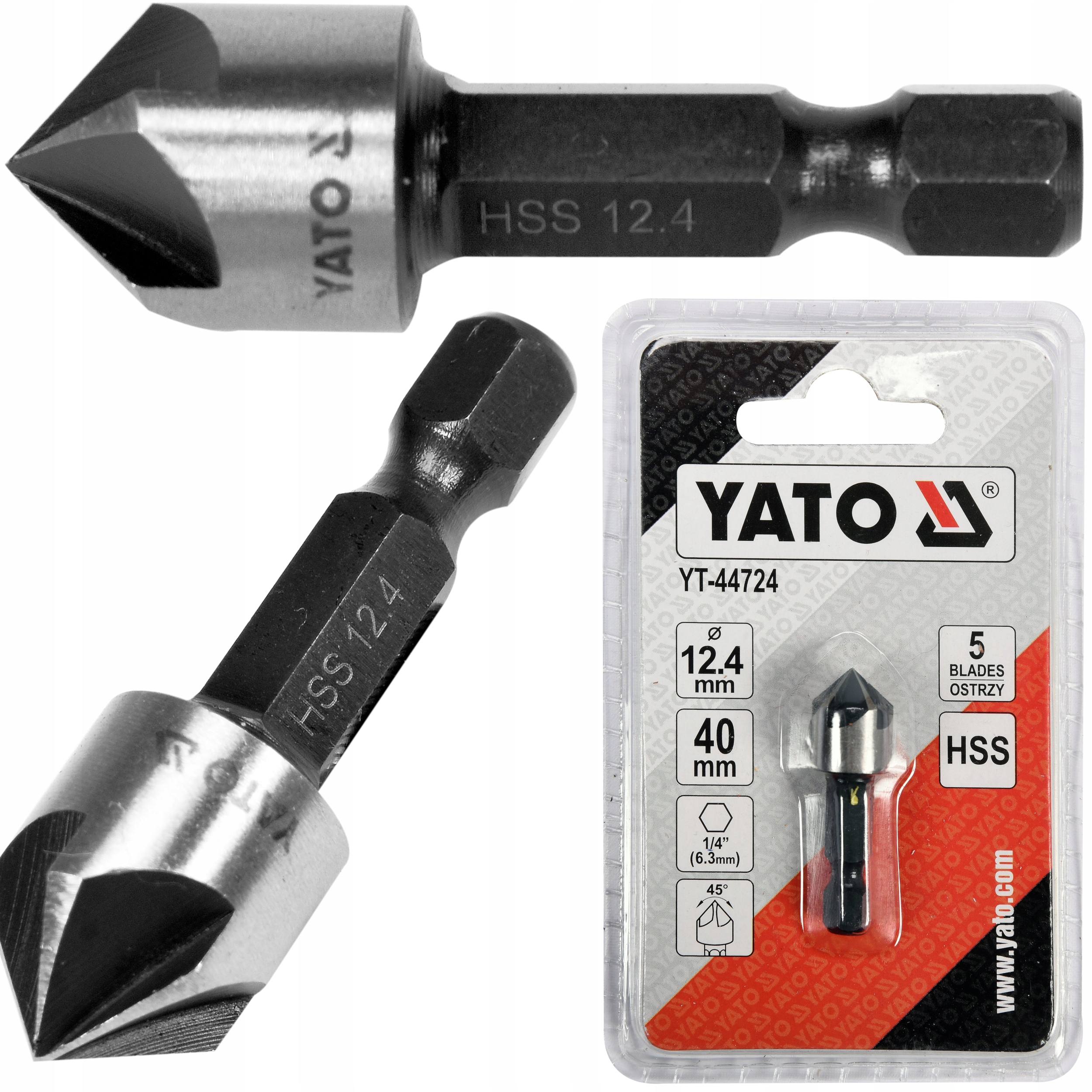 

Yato Pogłębiacz Do Metalu Hss 12,4mm x 40mm Hex