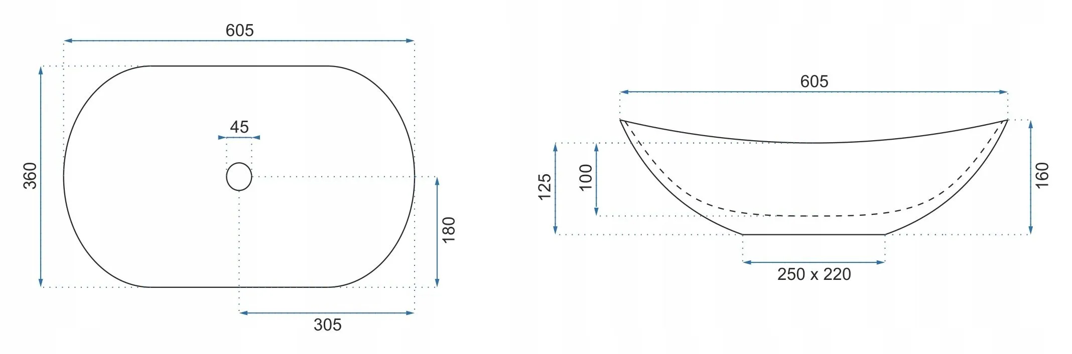 Umywalka Ceramiczna Nablatowa ROYAL MARMO SHINY Sposób montażu Nablatowa
