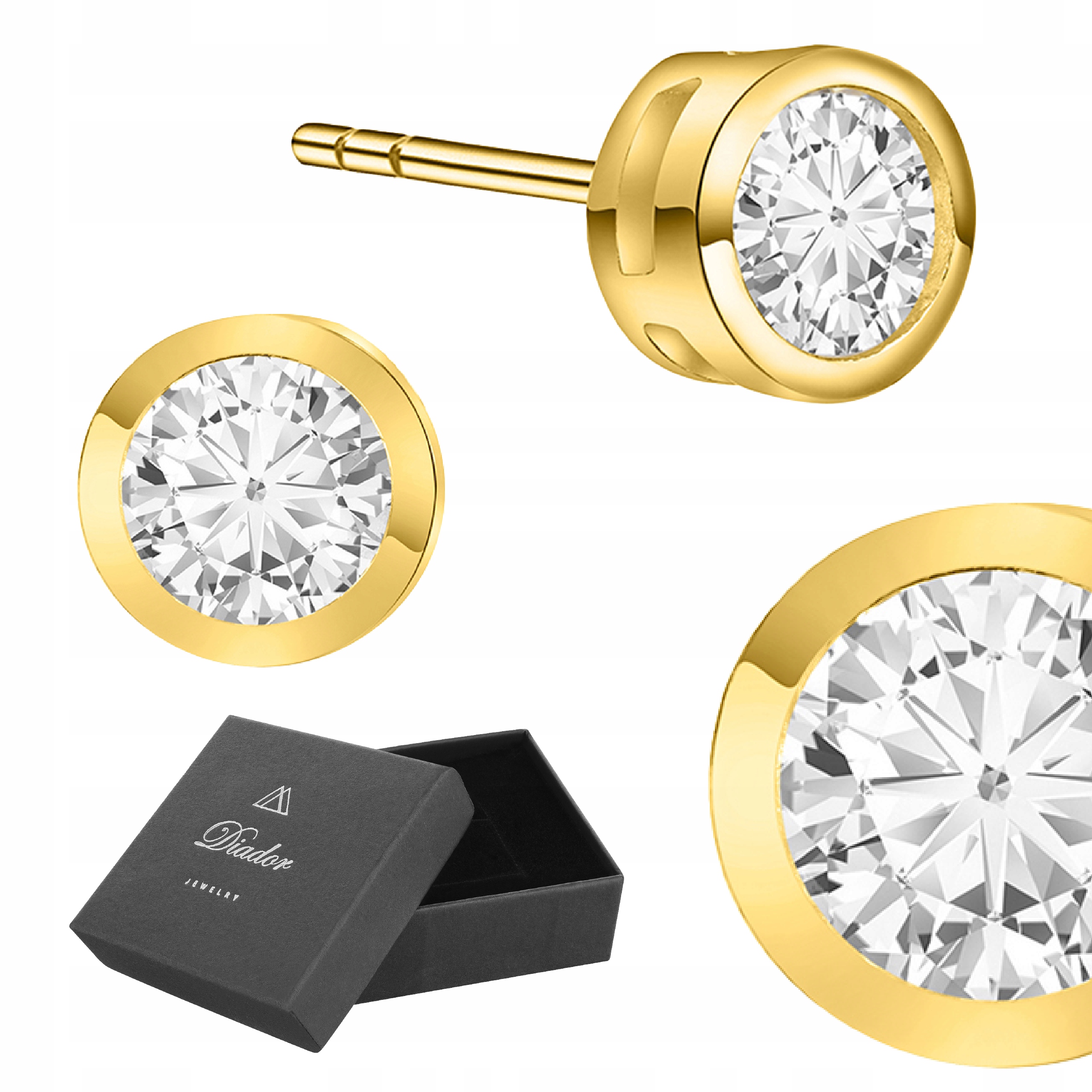 

Kolczyki Pozłacane Cyrkonie 3 mm 925