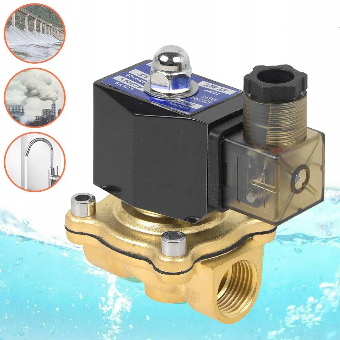 Mosazný Elektroventil AC220V 1" Elektromagnetické Ventily